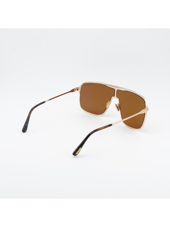 Tom Ford Zappa FT1173 30E Sunglasses Gold Shield Frame, Brown Lenses main image 5